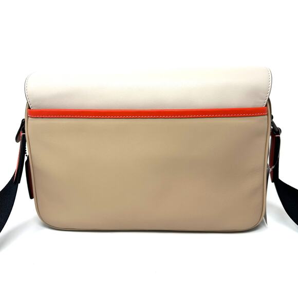 Coach Track Crossbody In Colorblock With Coach Stamp Steam Beige Leather CH106 - Picture 2 of 8